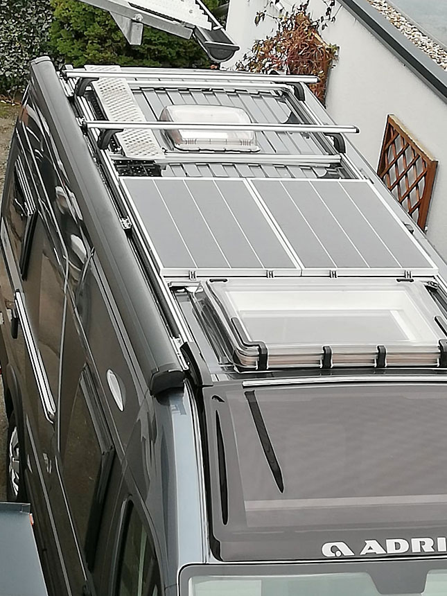 Solarmodul Dachspoiler 1m für Wohnmobil Dach KÜRZBAR