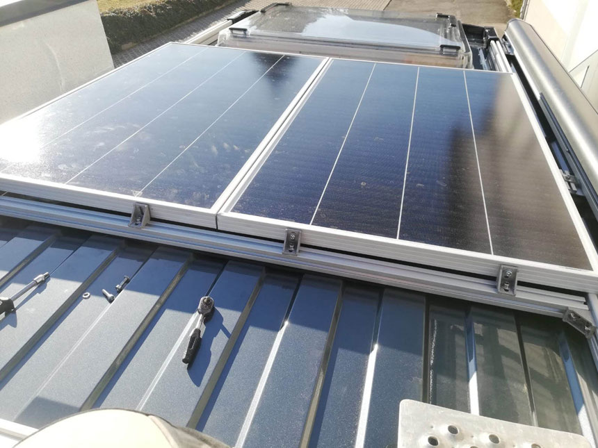 Solaranlage Camper Van an Dachträger montieren : so geht's 