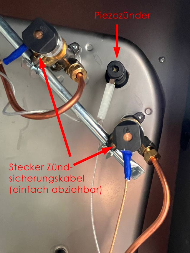 Can Kochfeld Zuendsicherungskabel abziehen